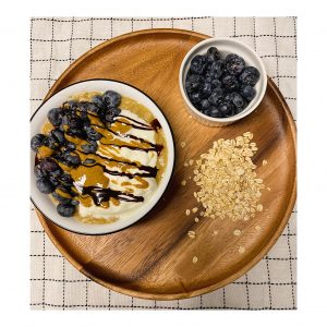 bowl of oats with toppings