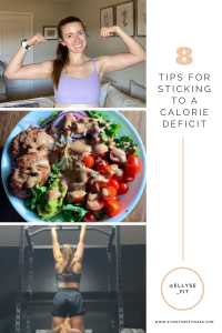 8 Tips to sticking to a calorie deficit blog graphic