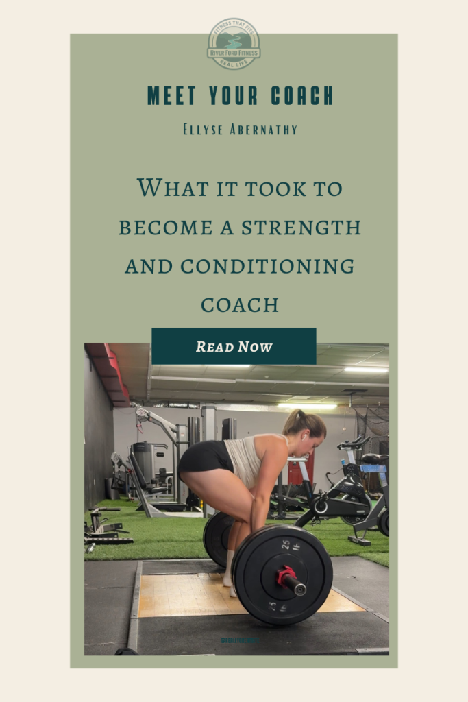 meet your strength and conditioning coach cover photo, she's in position to do a deadlift.