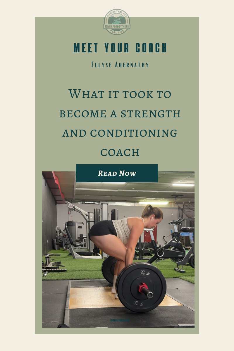 meet your strength and conditioning coach cover photo, she's in position to do a deadlift.