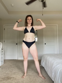 Progress photos after eating at maintenance calories to rebuild metabolism, showing muscle gain and body recomposition.